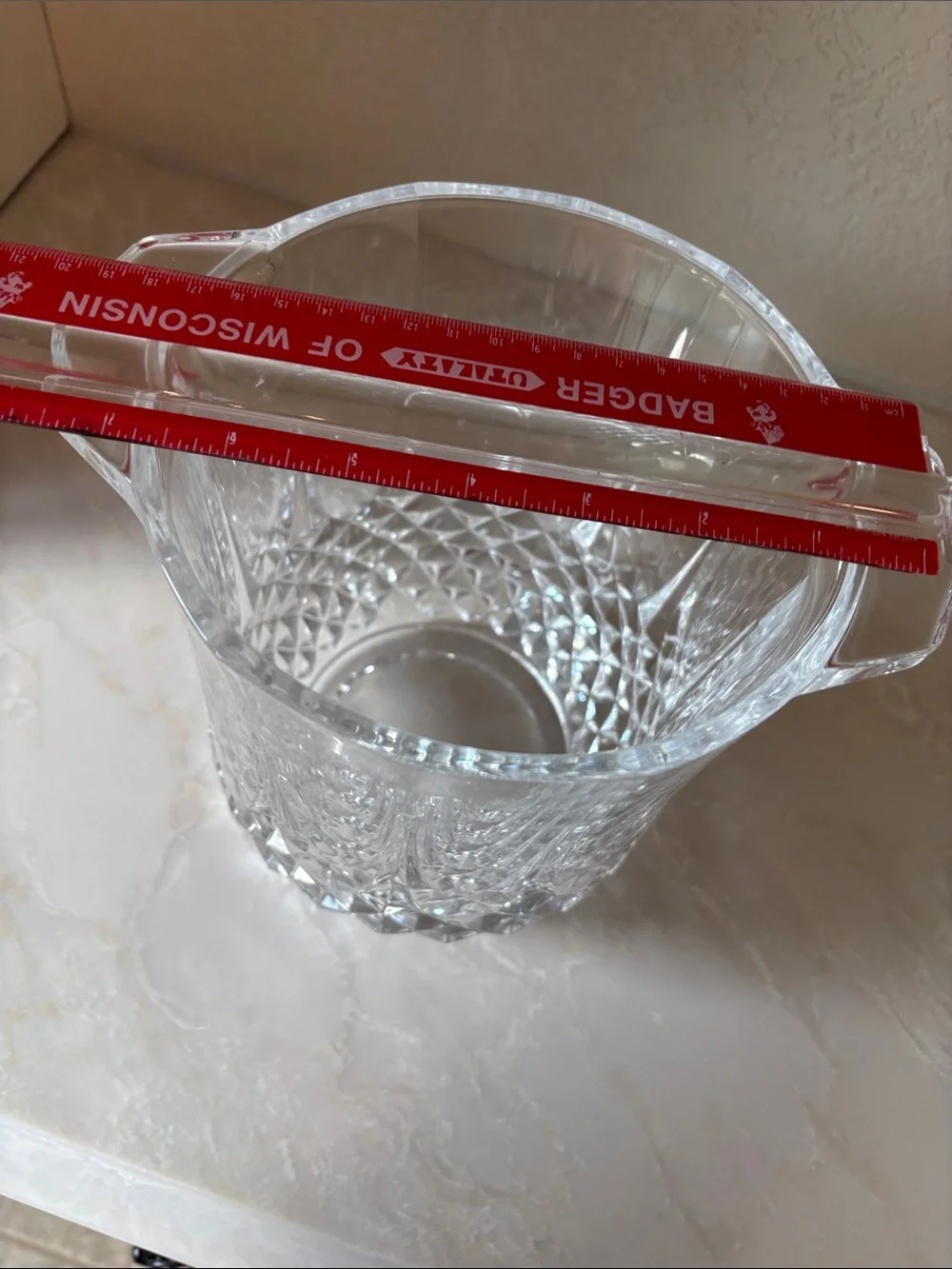 Faceted Clear Crystal Ice Bucket